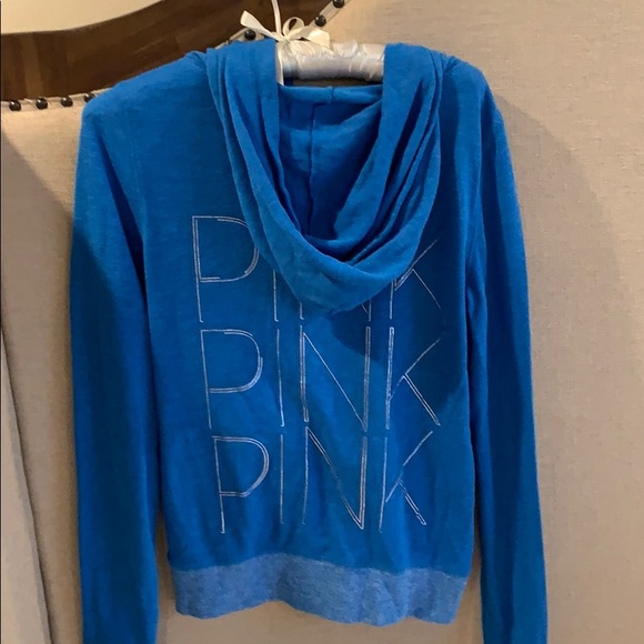 Pink Victoria’s Secret zip up in color, blue size extra small - Picture 8 of 8